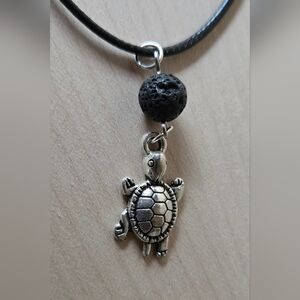 Silvertone Turtle Pendant Aromatherapy Necklace
